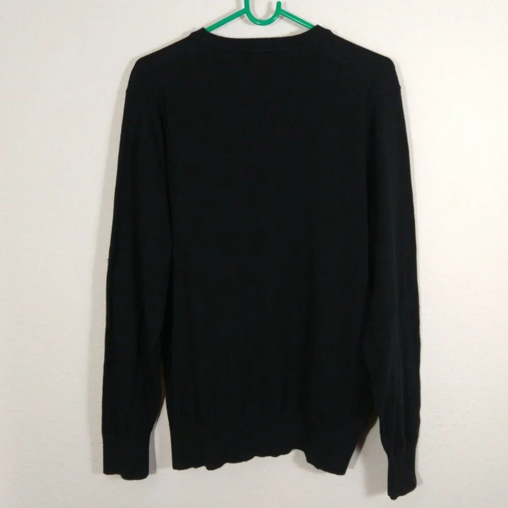 Tommy Hilfiger Men's Rib Knit Pullover 100% Cotton Sweater Black Size M - Picture 2 of 6